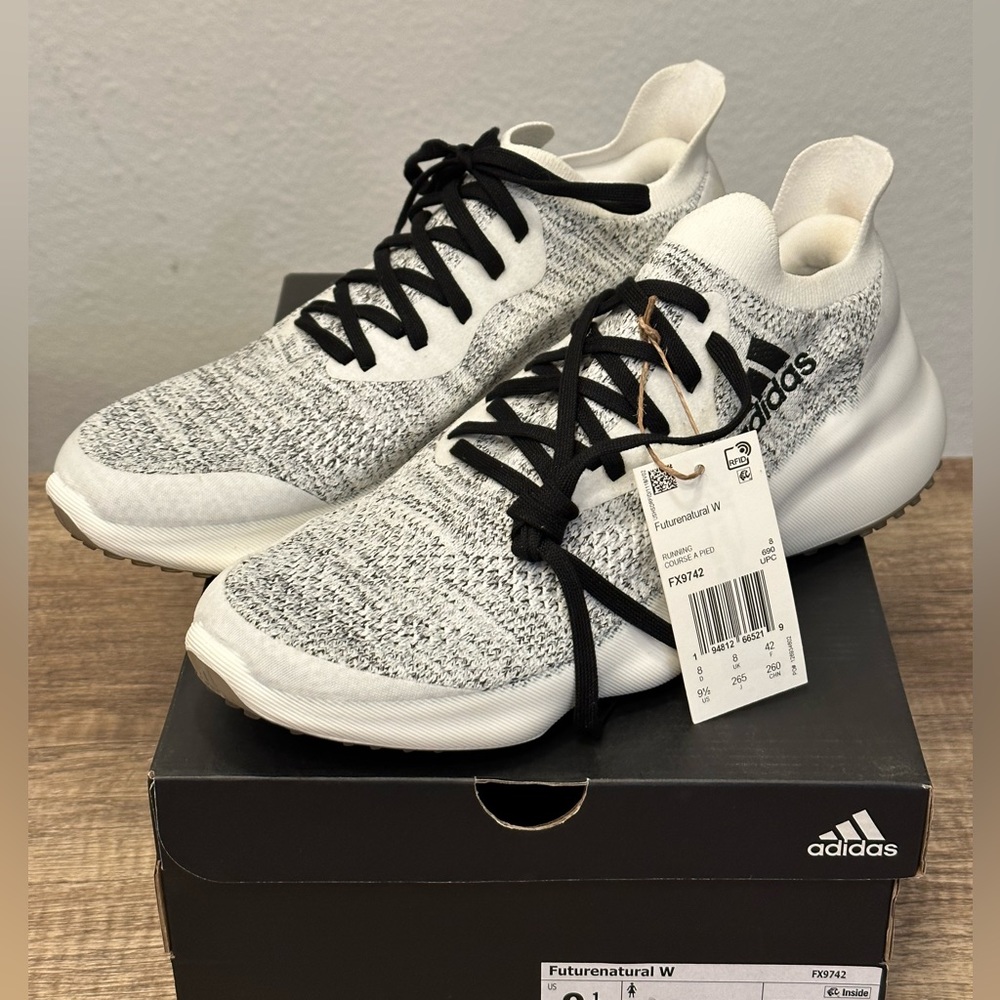 Adidas Futurenatural Sneakers, Cloud White, Core Black Women's Size 9.5 NIB